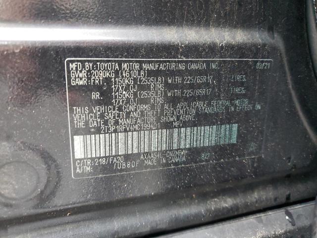 Photo 14 from auction – 2021 TOYOTA RAV4 XLE with VIN 2T3P1RFV4MC199401