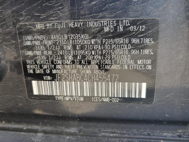 Photo 14 from auction – 2012 SUBARU FORESTER 2 with VIN JF2SHABC4CH455472