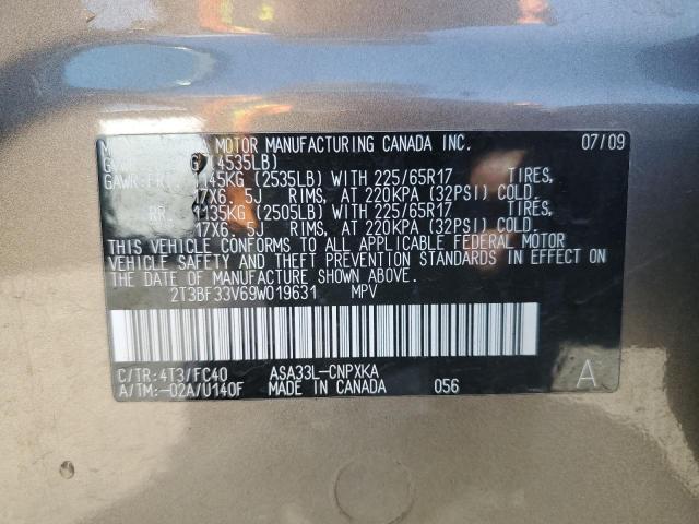 Photo 14 from auction – 2009 TOYOTA RAV4 with VIN 2T3BF33V69W019631
