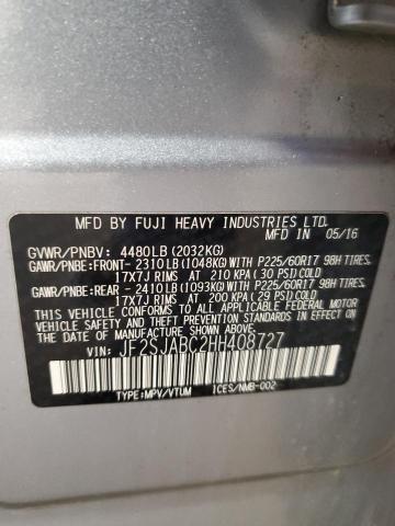 Photo 14 from auction – 2017 SUBARU FORESTER 2 with VIN JF2SJABC2HH408727