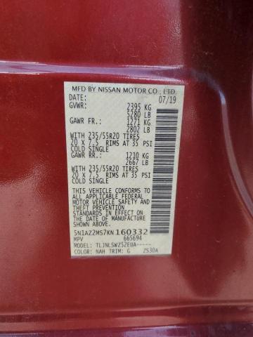 Photo 14 from auction – 2019 NISSAN MURANO S with VIN 5N1AZ2MS7KN160332