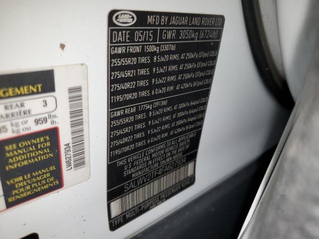 Photo 14 from auction – 2015 LAND ROVER RANGE ROVE with VIN SALWV2TF4FA627934