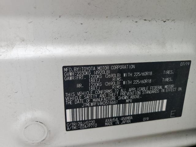 Photo 14 from auction – 2019 TOYOTA RAV4 XSE with VIN JTMEWRFV4KD516661