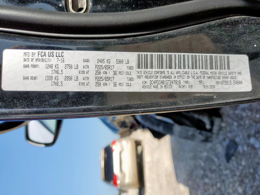 Photo 14 from auction – 2016 DODGE JOURNEY SE with VIN 3C4PDCAB1GT247819