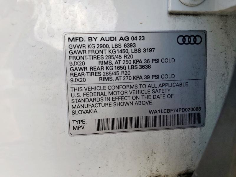 Photo 14 from auction – 2023 AUDI Q7 PREMIUM with VIN WA1LCBF74PD020088