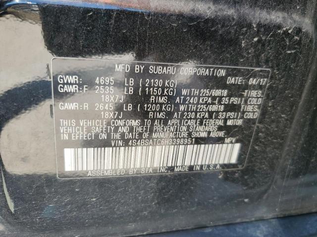 Photo 14 from auction – 2017 SUBARU OUTBACK TO with VIN 4S4BSATC6H3398951
