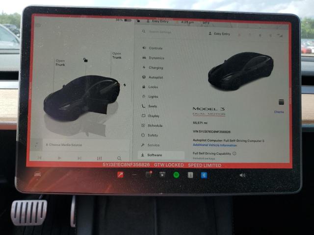 Photo 9 from auction – 2022 TESLA MODEL 3 with VIN 5YJ3E1EC8NF356826