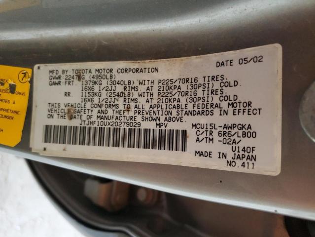 Photo 14 from auction – 2002 LEXUS RX 300 with VIN JTJHF10UX20279029