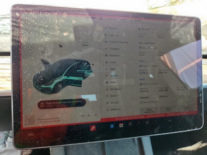 Photo 9 from auction – 2023 TESLA MODEL 3 with VIN 5YJ3E1EB2PF609326
