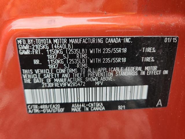 Photo 14 from auction – 2015 TOYOTA RAV4 LIMIT with VIN 2T3DFREV9FW285472