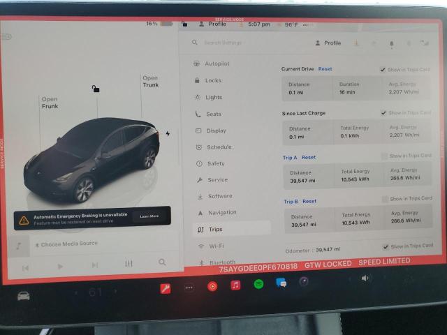 Photo 9 from auction – 2023 TESLA MODEL Y with VIN 7SAYGDEE0PF670818