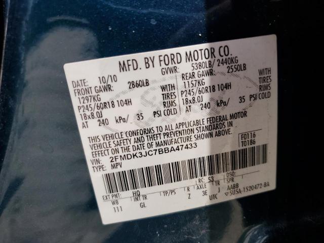 Photo 14 from auction – 2011 FORD EDGE SEL with VIN 2FMDK3JC7BBA47433