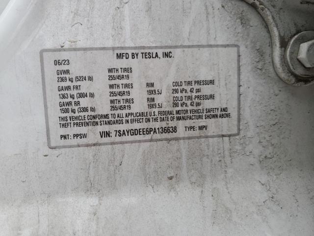 Photo 14 from auction – 2023 TESLA MODEL Y with VIN 7SAYGDEE6PA136638