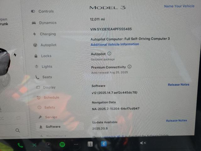 Photo 9 from auction – 2023 TESLA MODEL 3 with VIN 5YJ3E1EA4PF555485