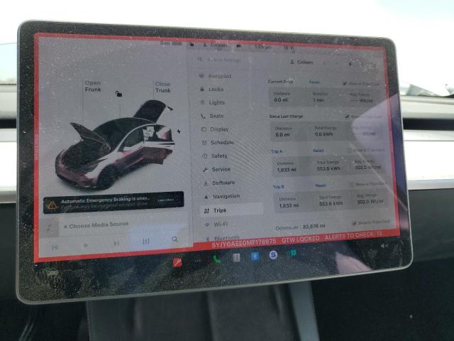 Photo 9 from auction – 2021 TESLA MODEL Y with VIN 5YJYGAEE0MF178975