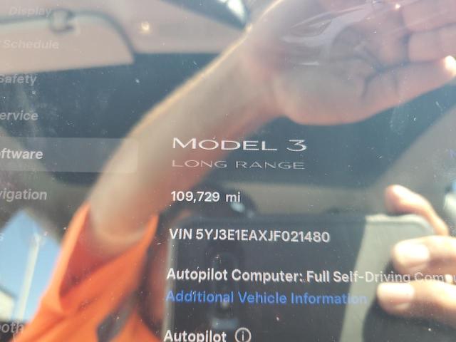 Photo 9 from auction – 2018 TESLA MODEL 3 with VIN 5YJ3E1EAXJF021480