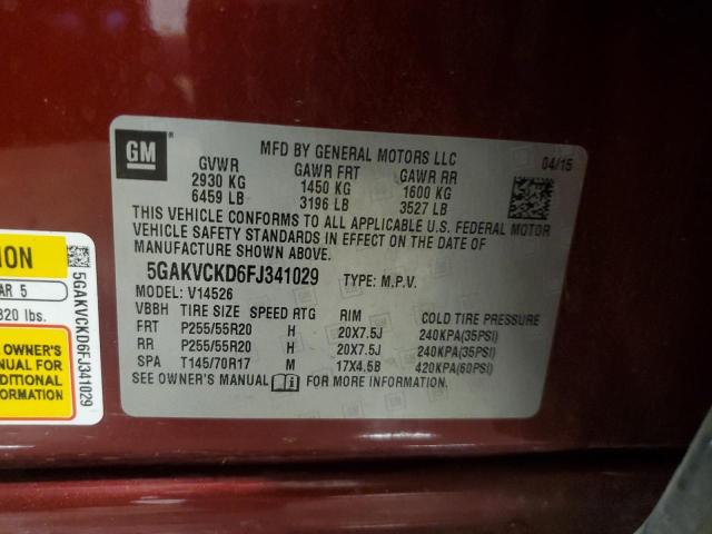 Photo 14 from auction – 2015 BUICK ENCLAVE with VIN 5GAKVCKD6FJ341029