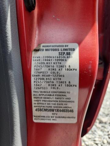 Photo 14 from auction – 1999 HONDA PASSPORT E with VIN 4S6CM58W1X4403546