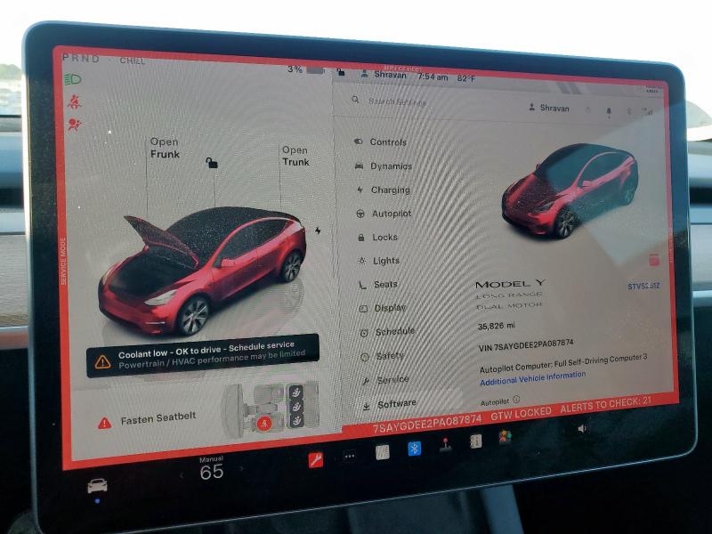 Фото 9 с аукциона – 2023 TESLA MODEL Y с VIN 7SAYGDEE2PA087874