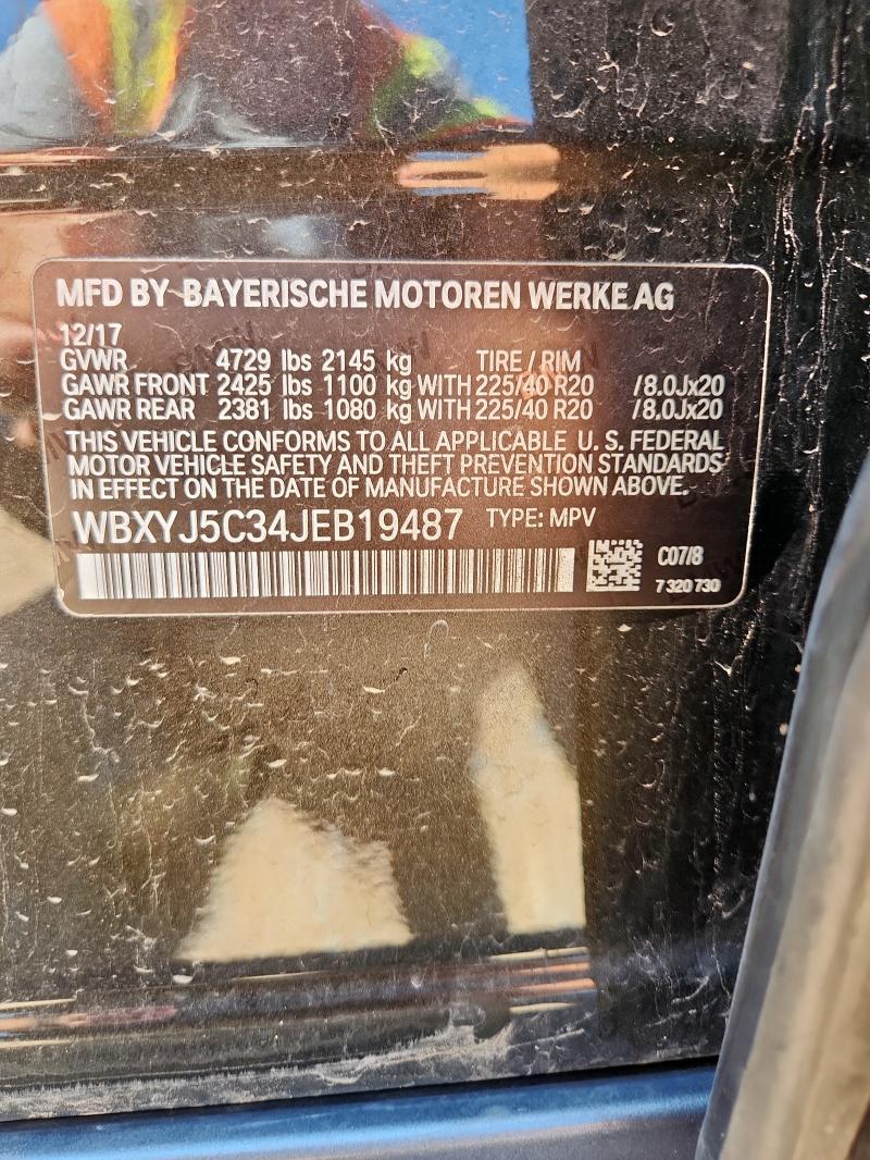 Photo 14 from auction – 2018 BMW X2 XDRIVE2 with VIN WBXYJ5C34JEB19487