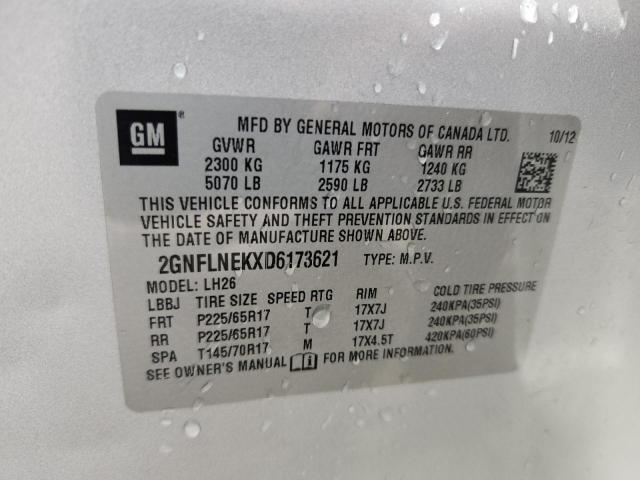 Photo 14 from auction – 2013 CHEVROLET EQUINOX LT with VIN 2GNFLNEKXD6173621
