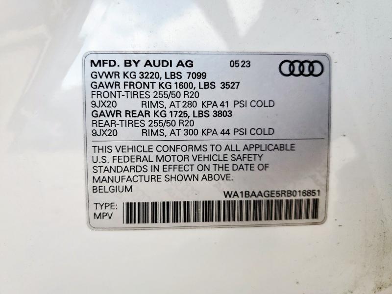 Photo 14 from auction – 2024 AUDI Q8 E-TRON with VIN WA1BAAGE5RB016851