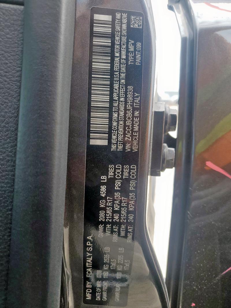 Photo 14 from auction – 2018 JEEP RENEGADE T with VIN ZACCJBCB6JPH98938