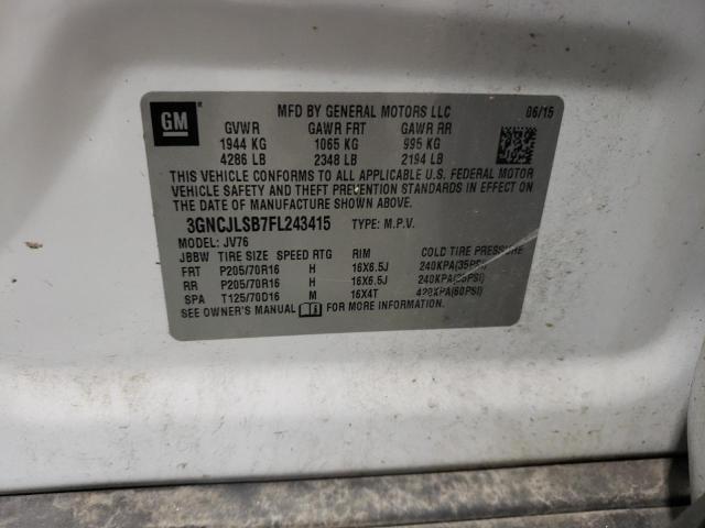 Photo 14 from auction – 2015 CHEVROLET TRAX 1LT with VIN 3GNCJLSB7FL243415