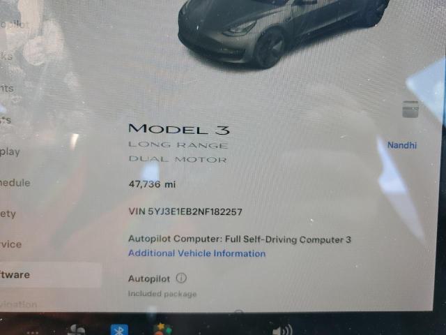 Photo 9 from auction – 2022 TESLA MODEL 3 with VIN 5YJ3E1EB2NF182257