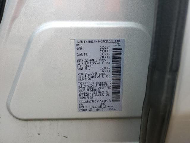 Photo 14 from auction – 2022 NISSAN PATHFINDER SV with VIN 5N1DR3BC9NC224093
