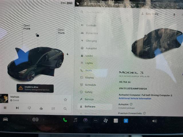 Снимка 9 от търг – 2021 TESLA MODEL 3 с VIN 5YJ3E1EA9MF099124
