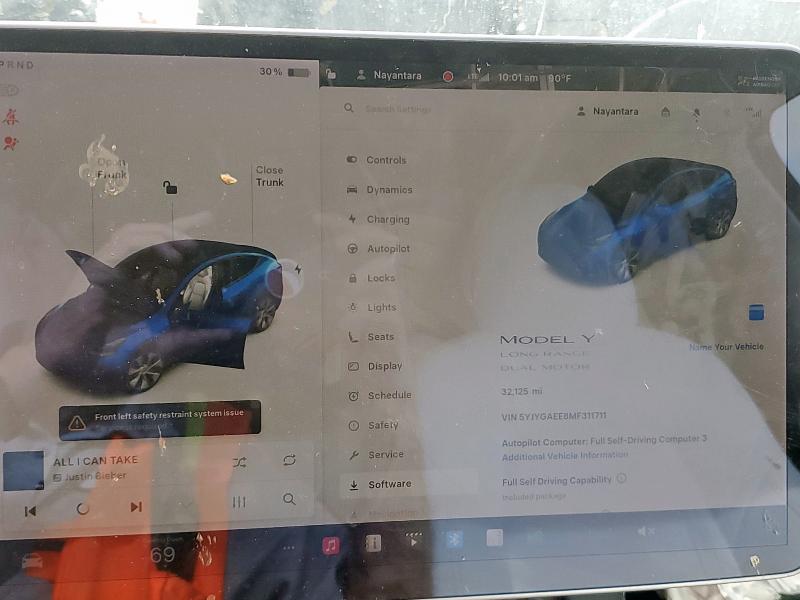 Photo 9 from auction – 2021 TESLA MODEL Y with VIN 5YJYGAEE8MF311711