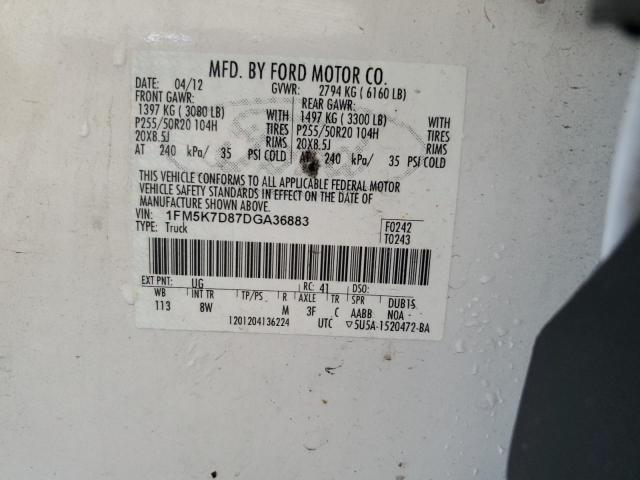 Photo 14 from auction – 2013 FORD EXPLORER X with VIN 1FM5K7D87DGA36883