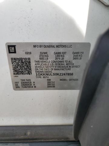 Photo 14 from auction – 2019 GMC ACADIA SLT with VIN 1GKKNULS0KZ247858