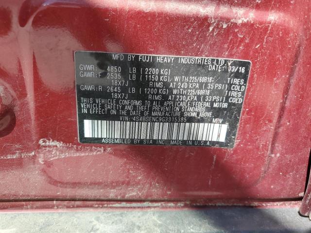 Photo 14 from auction – 2016 SUBARU OUTBACK 3. with VIN 4S4BSENC9G3315385
