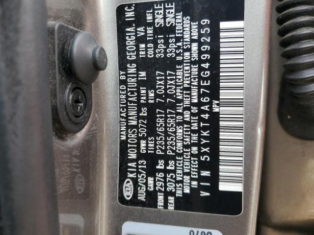 Photo 14 from auction – 2014 KIA SORENTO LX with VIN 5XYKT4A67EG499259