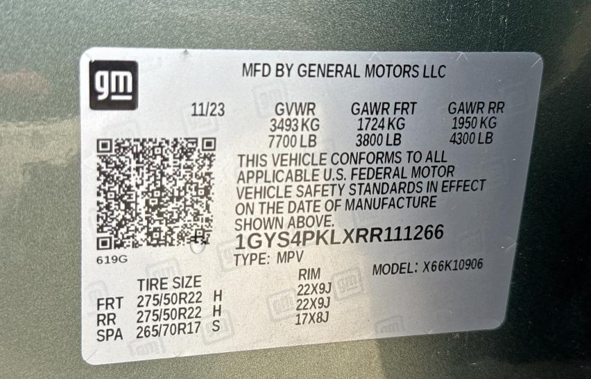 Photo 10 from auction – 2024 CADILLAC ESCALADE E with VIN 1GYS4PKLXRR111266