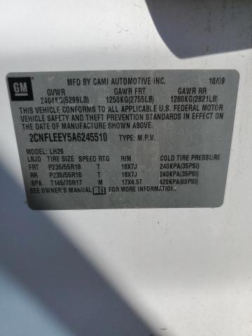 Photo 14 from auction – 2010 CHEVROLET EQUINOX LT with VIN 2CNFLEEY5A6245510