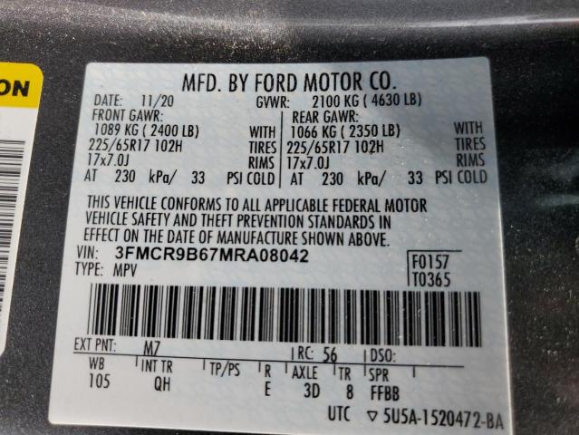 Photo 14 from auction – 2021 FORD BRONCO SPO with VIN 3FMCR9B67MRA08042