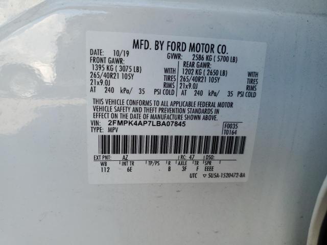 Photo 14 from auction – 2020 FORD EDGE ST with VIN 2FMPK4AP7LBA07845