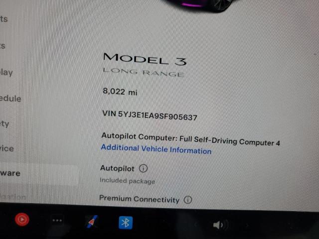 Photo 9 from auction – 2025 TESLA MODEL 3 with VIN 5YJ3E1EA9SF905637
