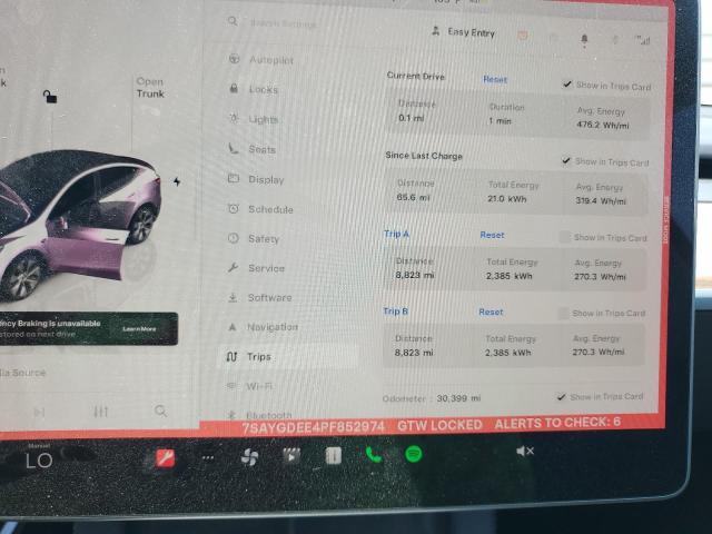 Photo 9 from auction – 2023 TESLA MODEL Y with VIN 7SAYGDEE4PF852974