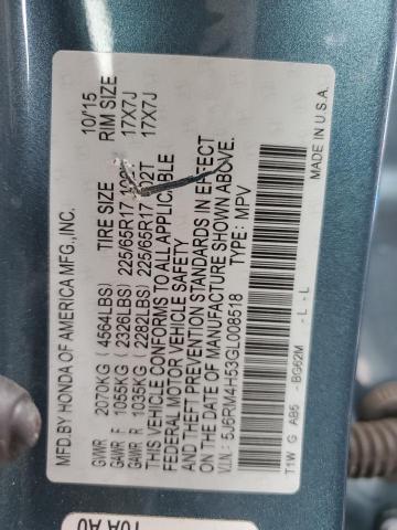 Photo 14 from auction – 2016 HONDA CR-V EX with VIN 5J6RM4H53GL008518