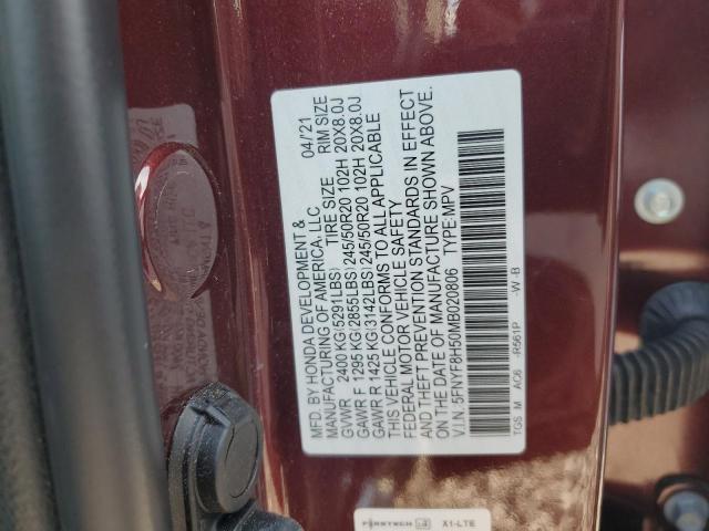 Photo 14 from auction – 2021 HONDA PASSPORT E with VIN 5FNYF8H50MB020806