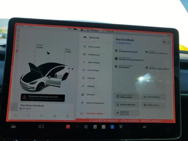 Photo 9 from auction – 2019 TESLA MODEL 3 with VIN 5YJ3E1EB7KF440820