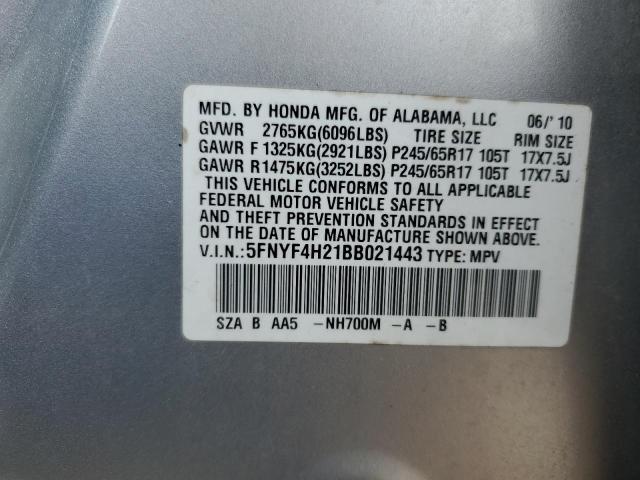 Photo 14 from auction – 2011 HONDA PILOT LX with VIN 5FNYF4H21BB021443