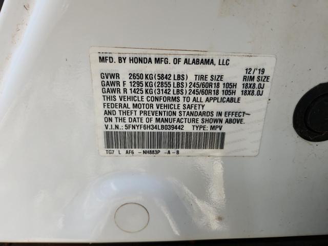 Photo 14 from auction – 2020 HONDA PILOT EX with VIN 5FNYF6H34LB039442