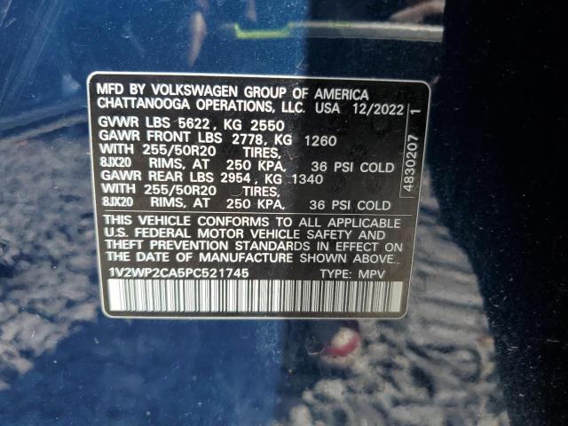 Photo 14 from auction – 2023 VOLKSWAGEN ATLAS SE with VIN 1V2WP2CA5PC521745