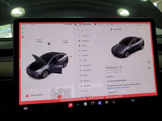 Photo 9 from auction – 2022 TESLA MODEL Y with VIN 7SAYGDEEXNF314308