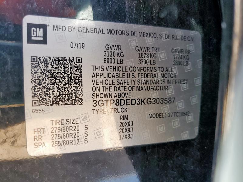 Photo 14 from auction – 2019 GMC SIERRA C15 with VIN 3GTP8DED3KG303587